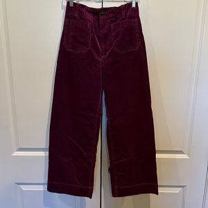 Anthropologie The Colette Cropped Wide-Leg Corduroy Pants by Maeve